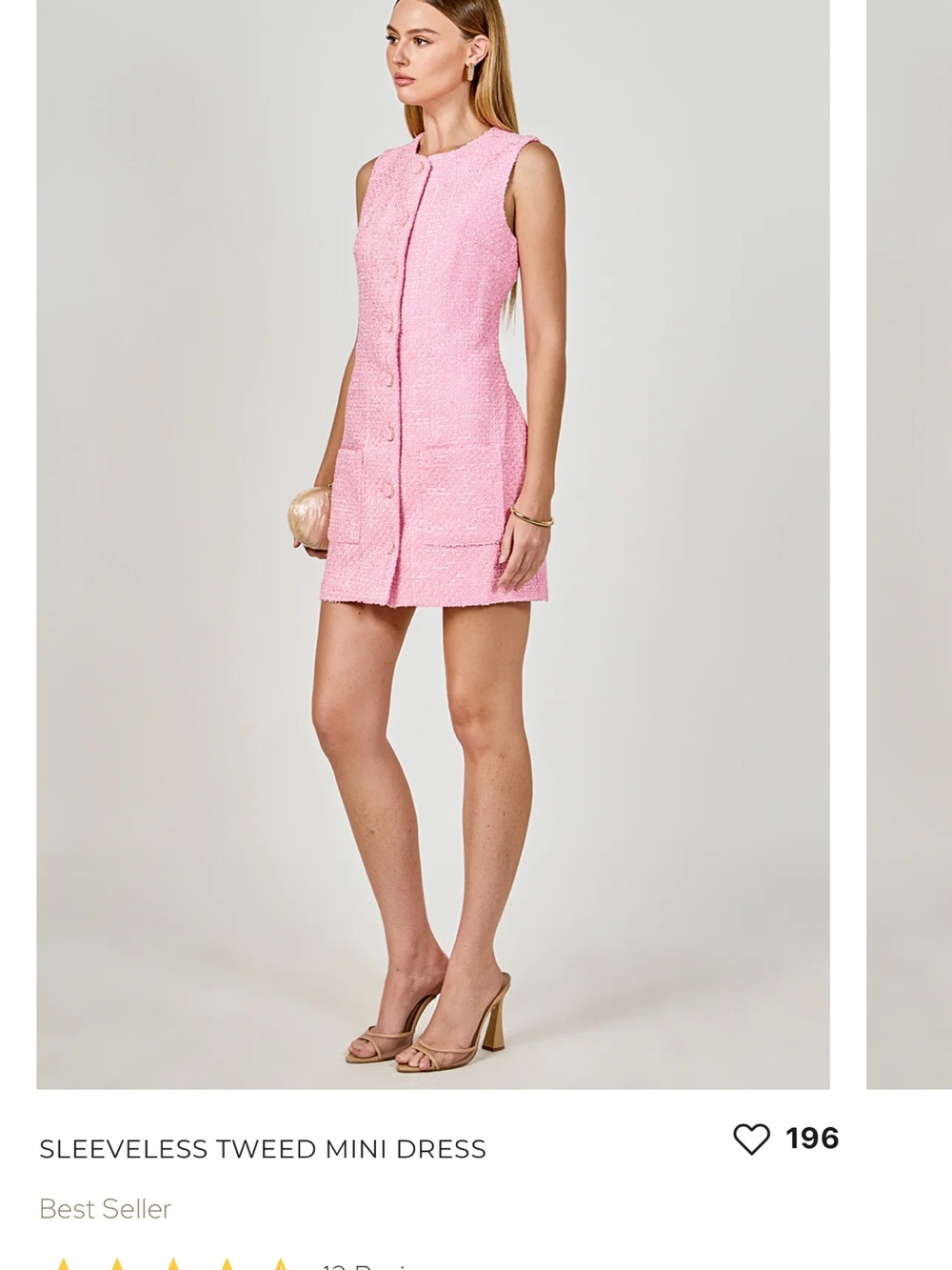 Endless Rose Pink Tweed Sleeveless Mini Dress